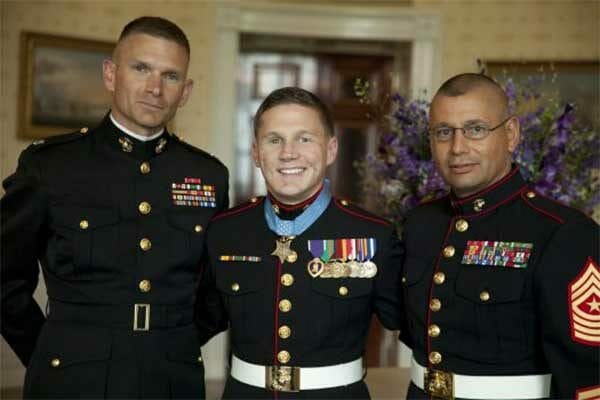 U.S. Marine Corps Cpl. William Kyle Carpenter with Fellow Marines