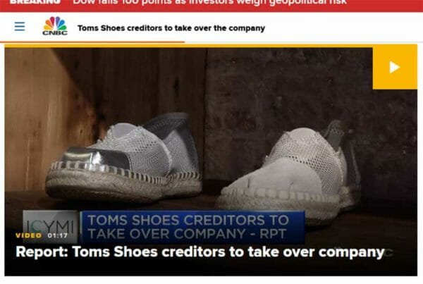 CNBC Toms Shoes creditors to take over the company