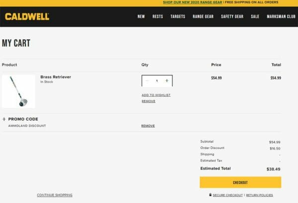 Caldwell Collapsible Brass Retriever Deal Cart Check May2020 Caldwell Collapsible Brass Retriever Deal Cart Check May2020