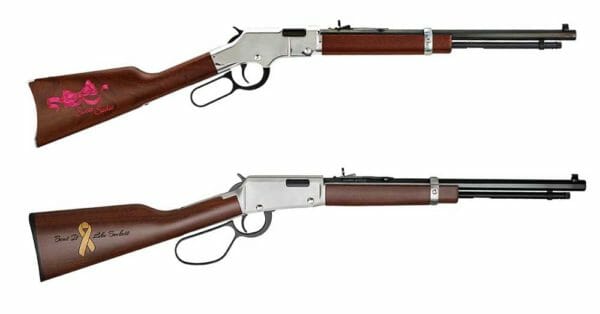 The “Sweet Sadie” edition rifle (top) and the “Beat It Like Beckett” edition rifle (bottom) are available for sale through Henry Repeating Arm’s website. All proceeds will be given to the children’s families.