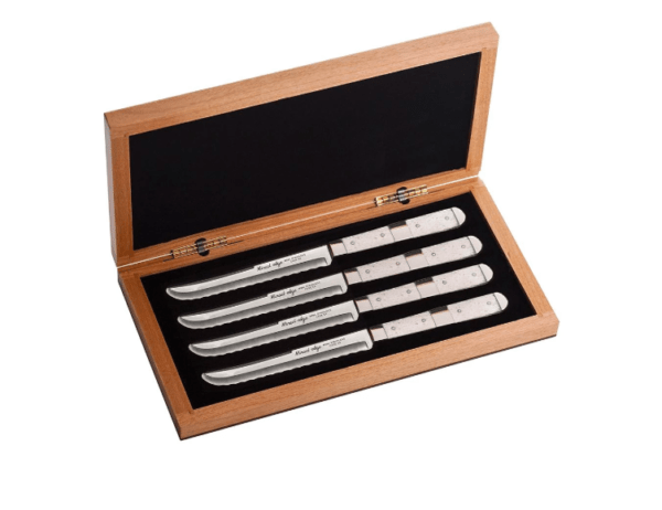 Case Knives Steak Knife Set - Smooth Natural Bone with Center Bolster