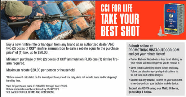 CCI Take Your Best Shot R10182 Rebate 2020