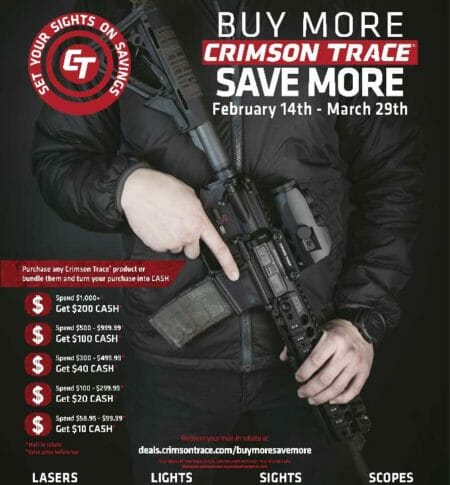 Crimson Trace; Rebate Up To $200, Ends 3-29-2020