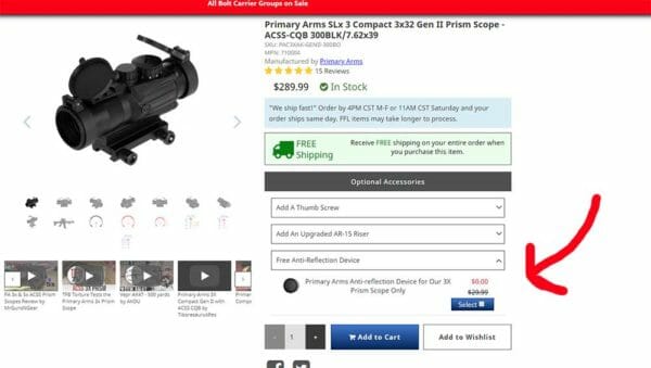 Primary Arms, click our in article links and look for the Free Anti-Reflection Device Primary Arms, click our in article links and look for the Free Anti-Reflection Device