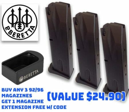 Buy 3 Beretta 92 96 Magazines FREE Beretta Magazine Extension Deal