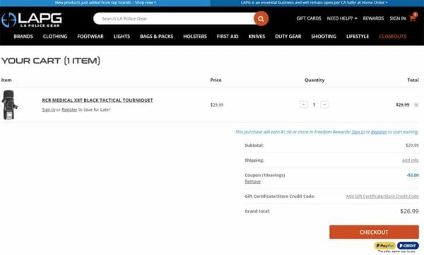 RCR Medical X8T Black Tactical Tourniquet Deal Cart Check RCR Medical X8T Black Tactical Tourniquet Deal Cart Check