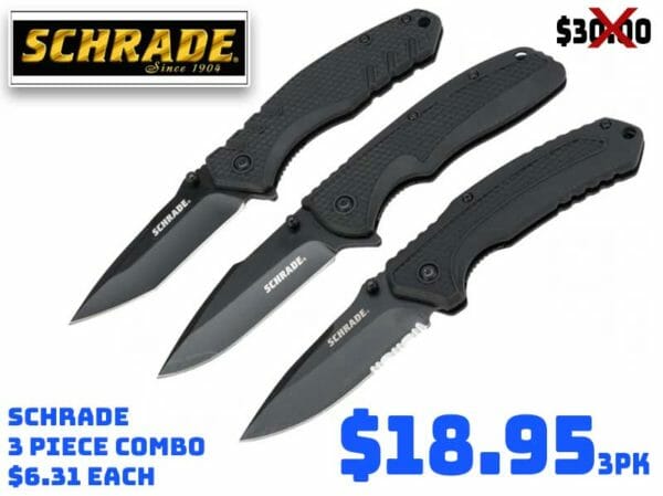 Schrade 3 Piece Folding Knife Combo Set