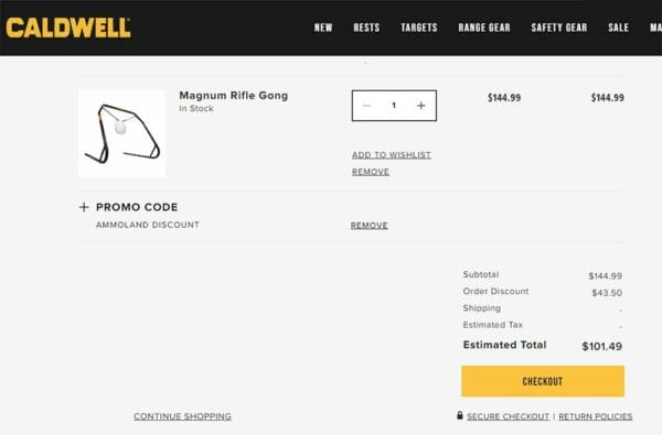 Caldwell Magnum Rifle Gong Target Deal Cart Check