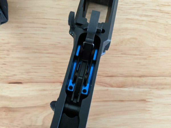 All you need to do is set it into the receiver, drop in the pins to hold it in place and tighten down on two set screws inside the trigger housing to secure the pins tightly in place.