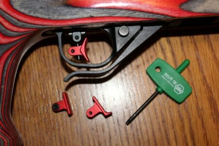 Installing a Timney trigger in your Ruger 10/22 is a literally a few minutes job. The Calvin Elite comes with a choice of three shoes (finger pads).