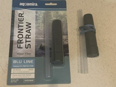 At the economical price of (MSRP $11.99) you ought to throw an Aquimira Frontier straw in all of your backpacks, boat and truck.