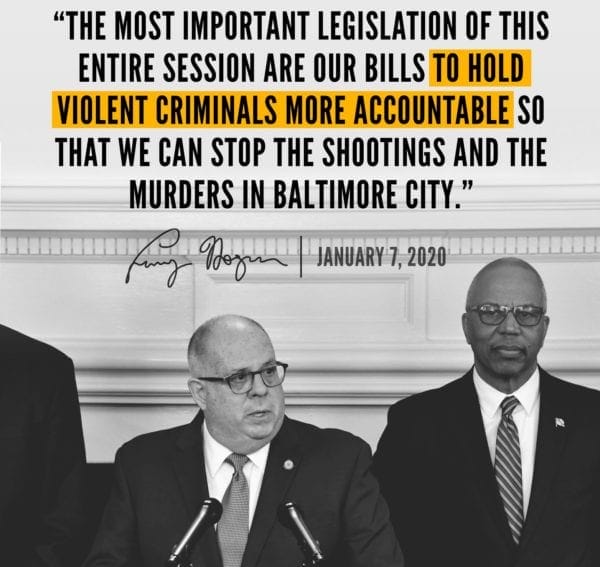 So what does he do? He keeps and adds to laws that render good citizens defenseless and promotes the Democrat agenda on guns. (Governor Larry Hogan/Facebook)