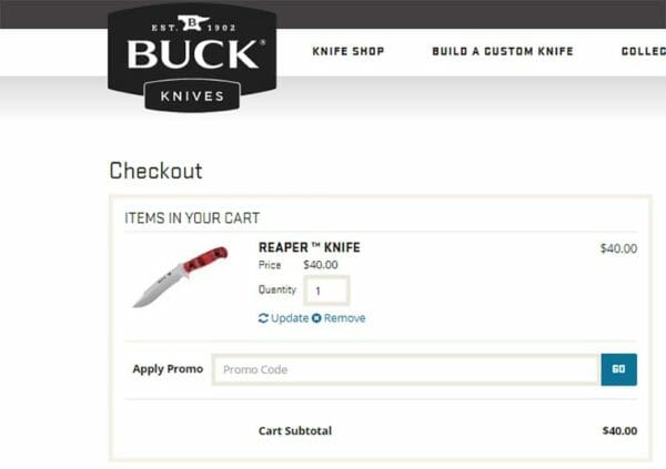 BUCK 620 Reaper Fixed Blade Knife Sheath Deal Cart Check