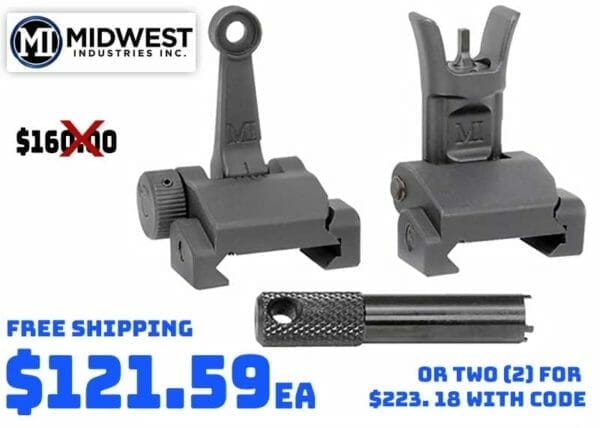 Midwest Industries AR15 Combat Rifle Folding Sight Set Deal