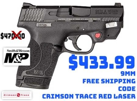 Smith & Wesson M&P Shield 2.0 9mm Pistol CT Red Laser Deal