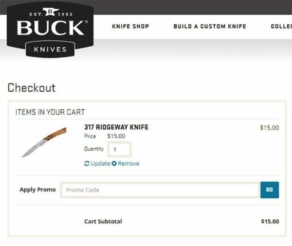 BUCK 317 Ridgeway Folder Knife Deal Cart Check