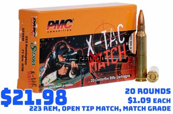 PMC 223 REM 77GR OTM Ammunition 20 Rounds Deal