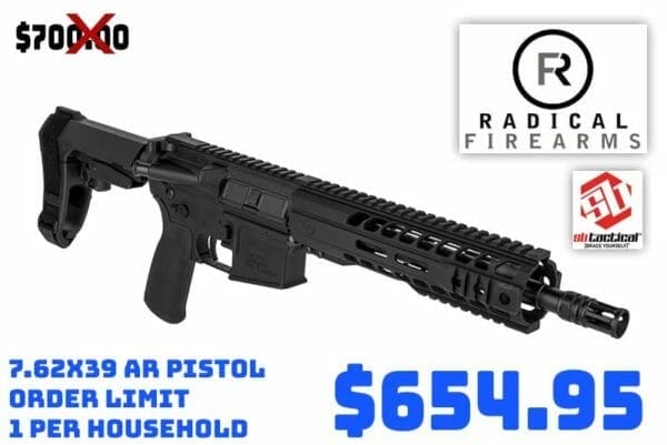Radical Firearms 7.62x39 Pistol MHR M-LOK SBA3 Deal