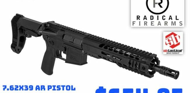 Radical Firearms 7.62x39 Pistol MHR M-LOK SBA3 Deal