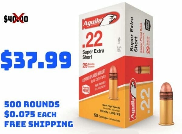 Aguila Super Extra High Velocity, .22 Short, 29 Gr, 500rnd Deal