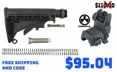 Brownells AR Rifle Stock & Magpul Rear Sight Package Deal