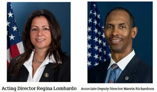 ATF Leadership 2020 Acting Director Regina Lombardo & Associate Deputy Director Marvin Richardson 