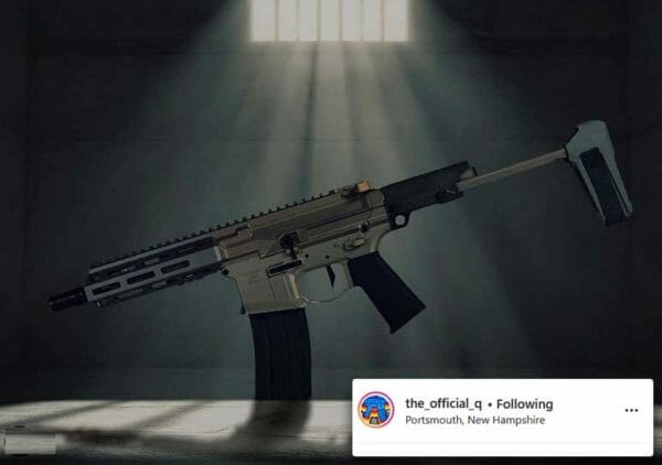 Q Honey Badger Pistol with SB Tactical Brace IM Q Instagram