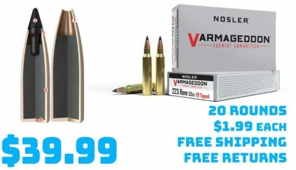 Nosler .223 Remington Flat Base Tipped 53 grain Ammunition Deal