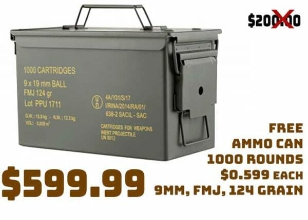 Prvi Partizan 9mm FMJ 124 Gr 1000 Round Ammo Can Deal november2020 a