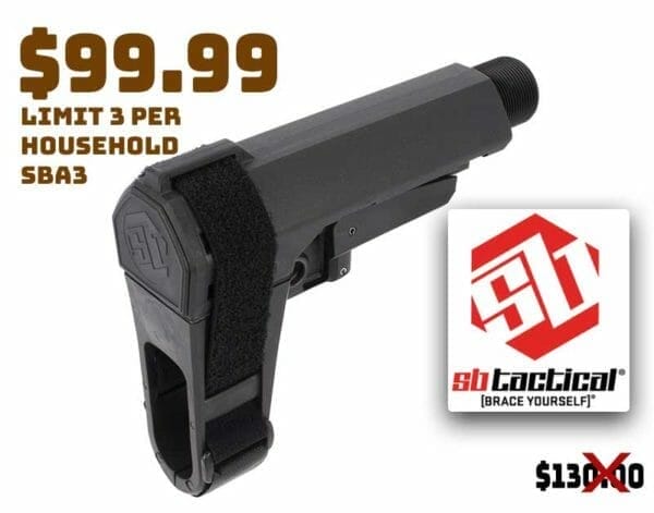 SB Tactical SBA3 AR Pistol Stabilizing Brace Black Deal Primary