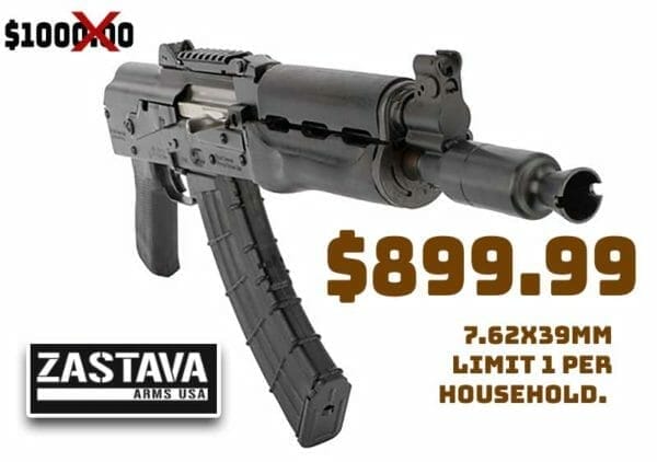 Zastava heavy-duty M92 ZPAP AK 7.62X39mm Pistol deal