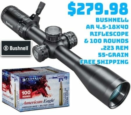 Bushnell AR 4.5-18x40 Scope 100rnds American Eagle .223 Ammo Deal