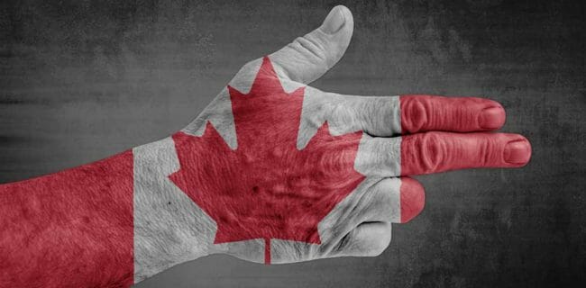 Canada Finger Gun iStock-1169526109