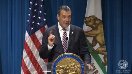 Alex Padilla fills California vacancy created by Kamala Harris. (Screen snip, YouTube, Cal. Secretary of State)