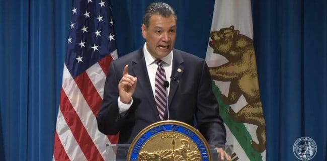 Alex Padilla fills California vacancy created by Kamala Harris. (Screen snip, YouTube, Cal. Secretary of State)