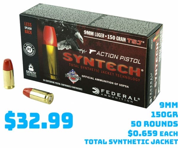 Federal Syntech Action Pistol 9mm 150gr TSJ Ammo Deal Primary Arms