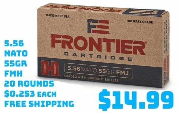 Hornady Frontier, 5.56x45mm NATO, FMJ, 55Grn Ammunition december2020 OP