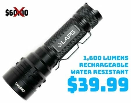 La Police Gear Cmptac USB Rechargeable 1600 Lumens Light Deal