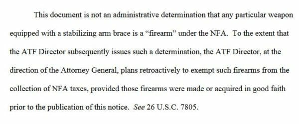 Objective Factors for Classifying Weapons with Stabilizing Braces, NFA Tax Exemption Objective Factors for Classifying Weapons with Stabilizing Braces, NFA Tax Exemption