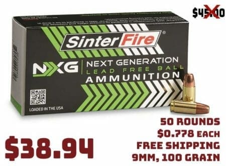 Sinterfire NXG Lead-Free Ball 9mm FMJ Deal Jan2021