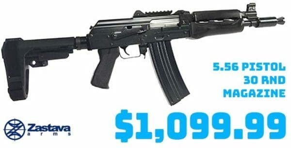 Zastava Arms ZPAP85 AK Pistol 5.56 Top Rail Gun Deal