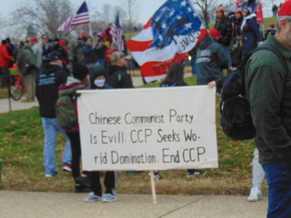 Anti-Chinese Communist Party caravan around the Capitol on 6 January, 2021, courtesy Dean Weingarten