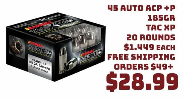Barnes TAC-XPD Defense 45 Auto 20 Rounds Ammo Deal