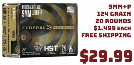 Federal Premium 9mm +P Ammunition 124grn HP 20rnds deal