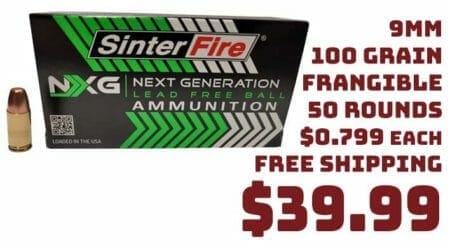 SinterFire Carbon City 9mm 100 Grain Frangible Ammunition Deal March2021