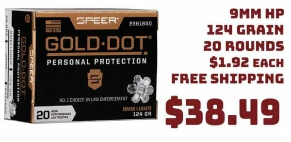 Speer Gold Dot 9mm 124grn Gold Dot HP Ammunition Deal 2