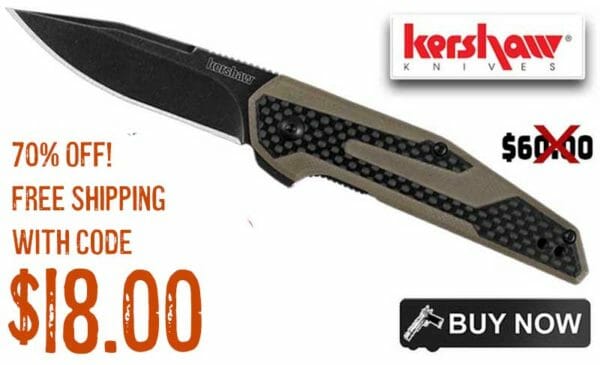 Kershaw Fraxion 1160TANBW Drop Point Folding Knife Deal oct2021