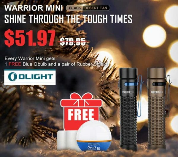 Olight Warrior Mini Flashlight +Free Obulb Light Deal