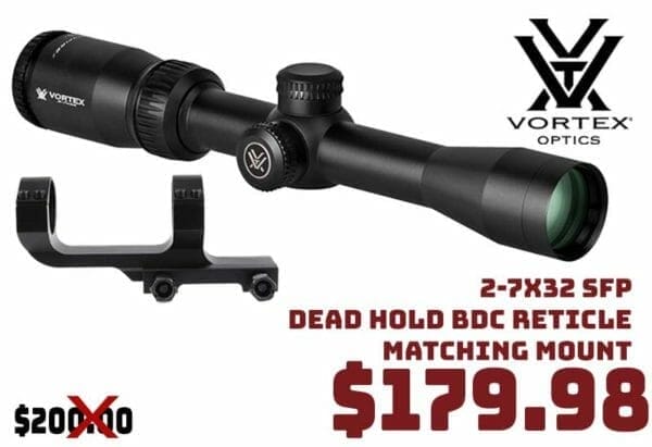 Vortex Optics Crossfire II 2-7x32 SFP Rifle Scope Dead Hold BDC Reticle Deal