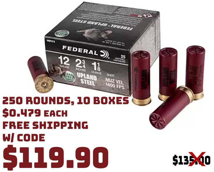 Federal Upland Steel Dove & Target 12 Gauge 2-3/4" Ammo Deal